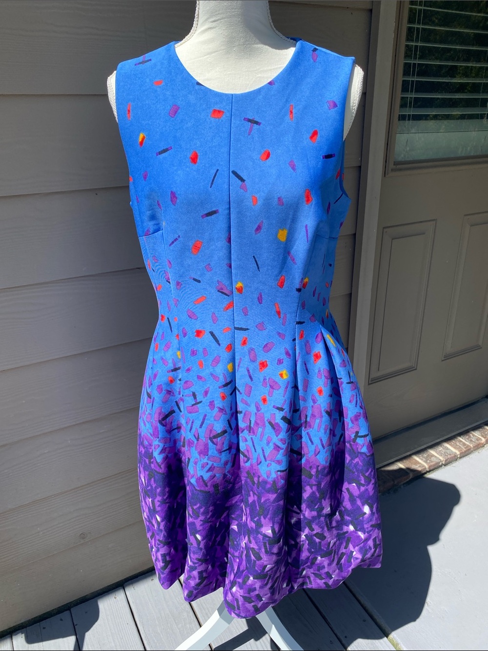 Anne Klein blue and purple dress